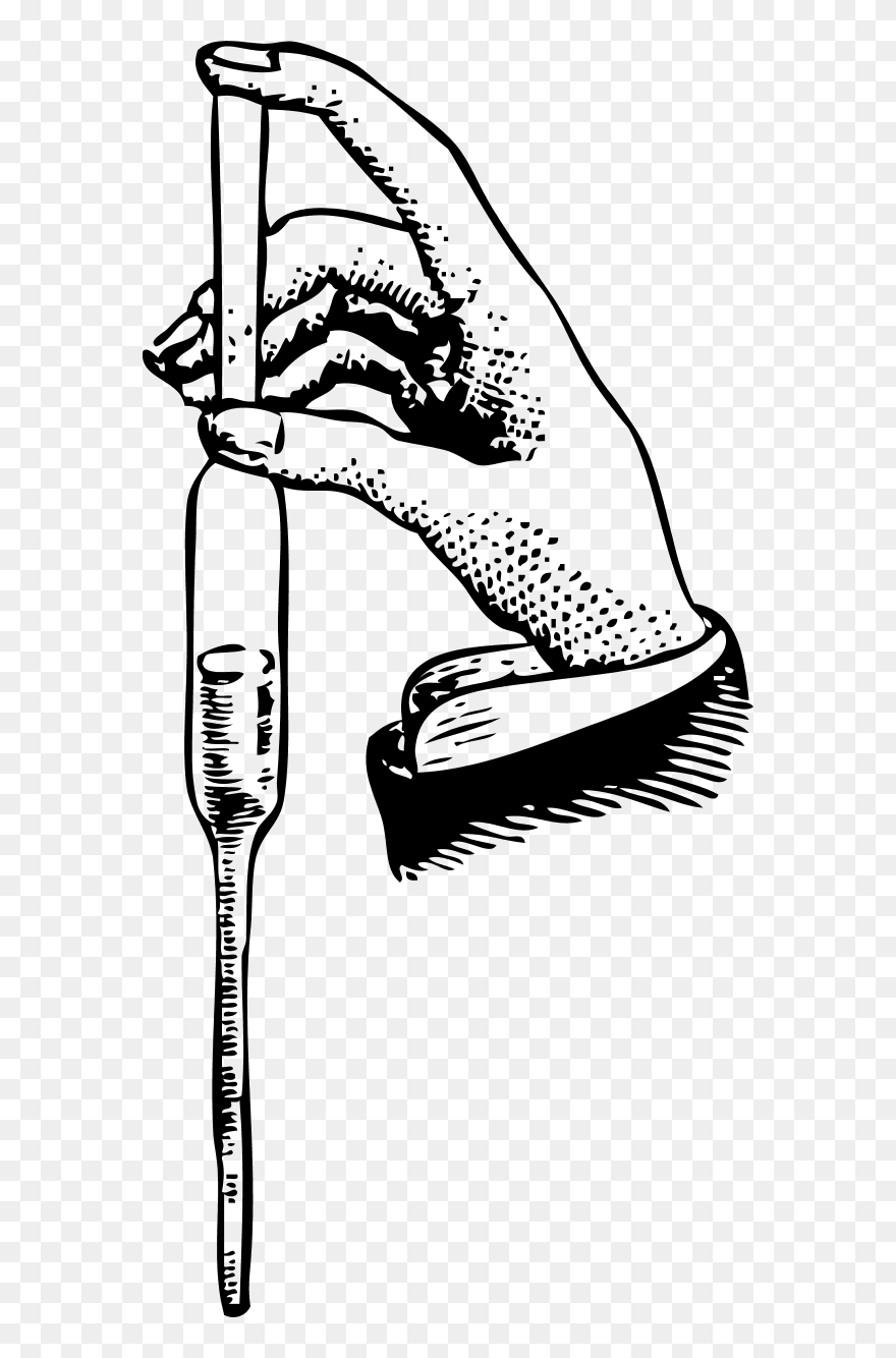 Hand Holding Pipette - Hand Holding A Pipette Clipart