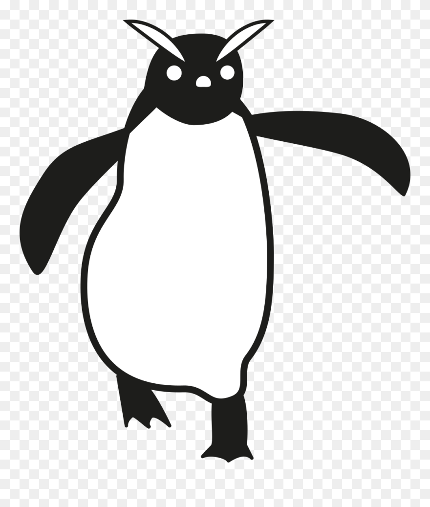 Penguin Clip Art Line Art Silhouette Cartoon - Adã©lie Penguin - Png Download