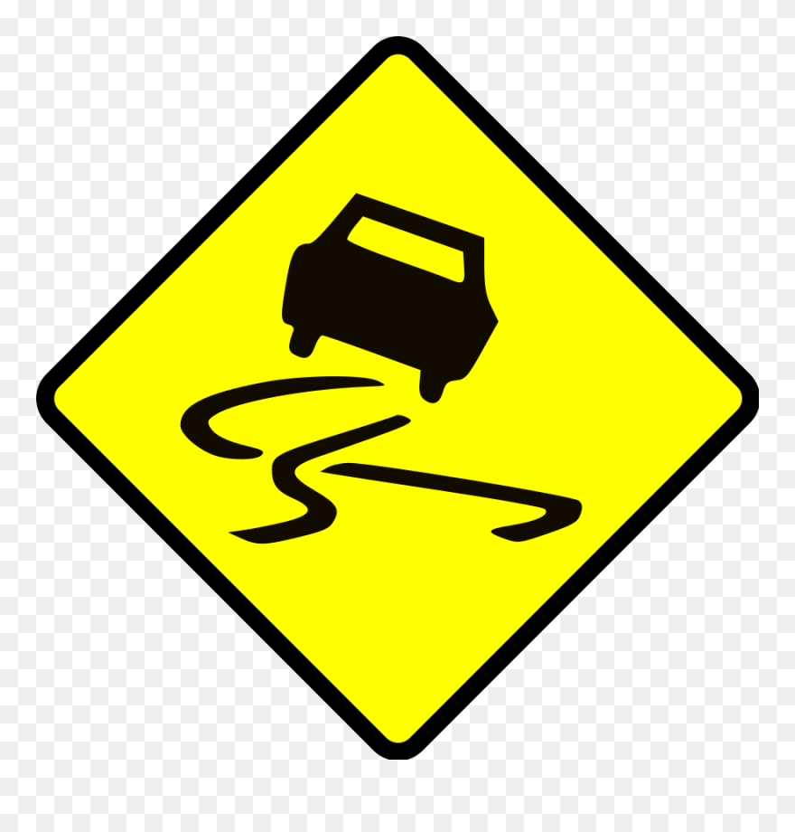 Slippery When Wet Svg Clip Arts - Road Slippery When Wet Sign - Png Download