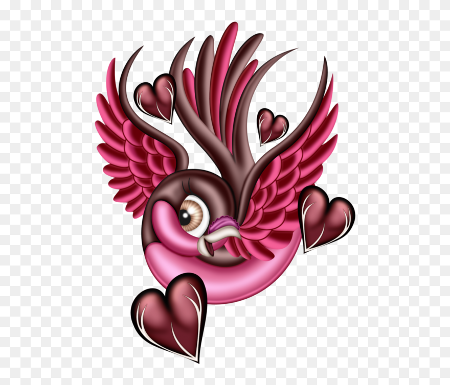 Beautiful Bird In Cartoon Clipart