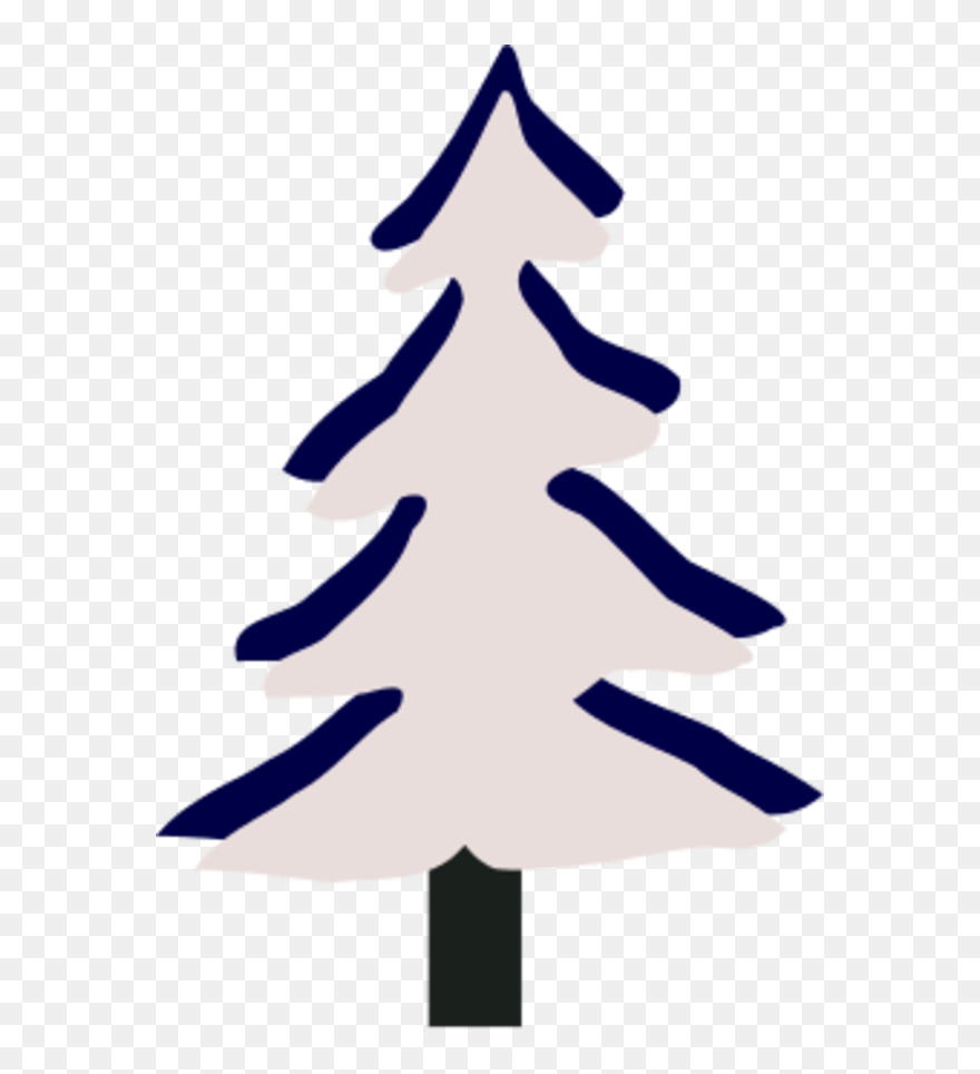 Pine Tree In Winter - Clip Art - Png Download