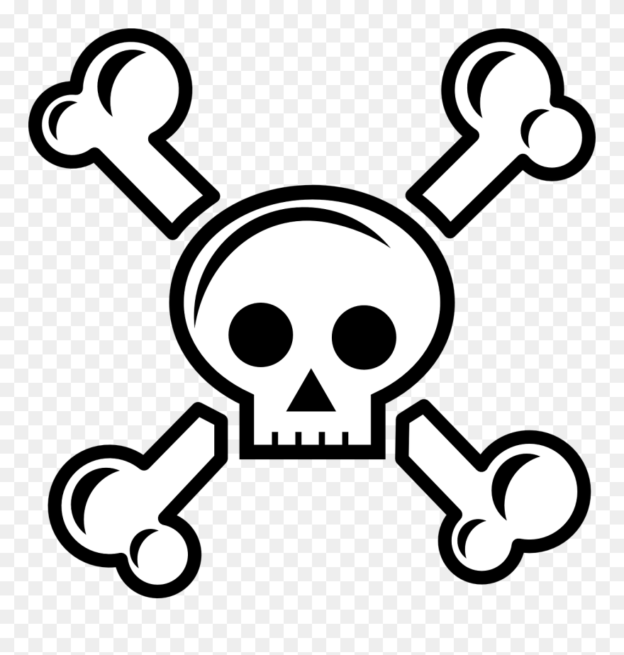 Deadth Clipart Cute Cross Free Collection - Clipart Skull And Crossbones - Png Download