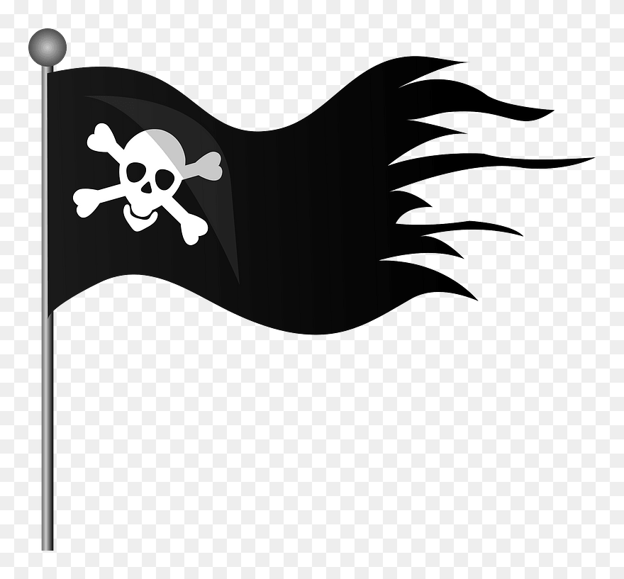 Jolly Roger Pirate Flag Clipart - Illustration - Png Download