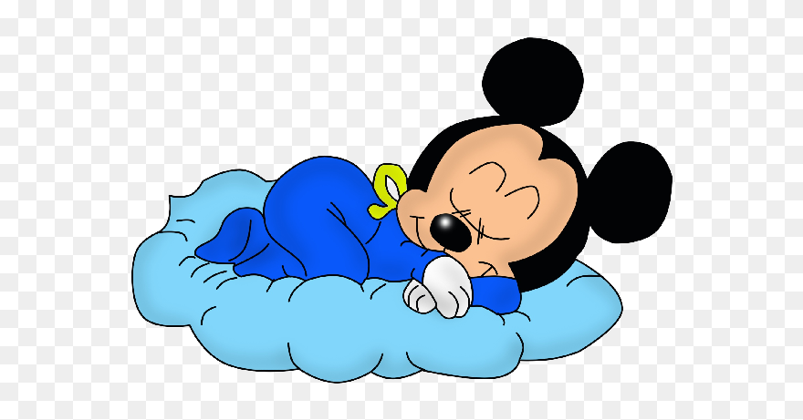 Clipart Sleeping Grandma, Clipart Sleeping Grandma - Baby Mickey Mouse Sleeping - Png Download