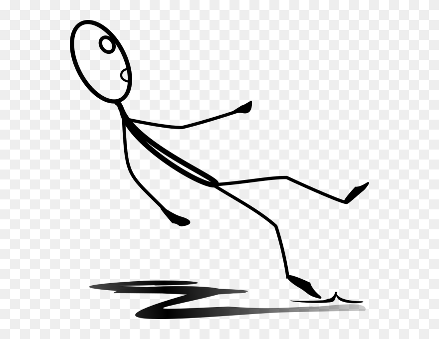 Stickman Sliding On A Banana Skin Png Icons - Falling Down And Getting Up Clipart