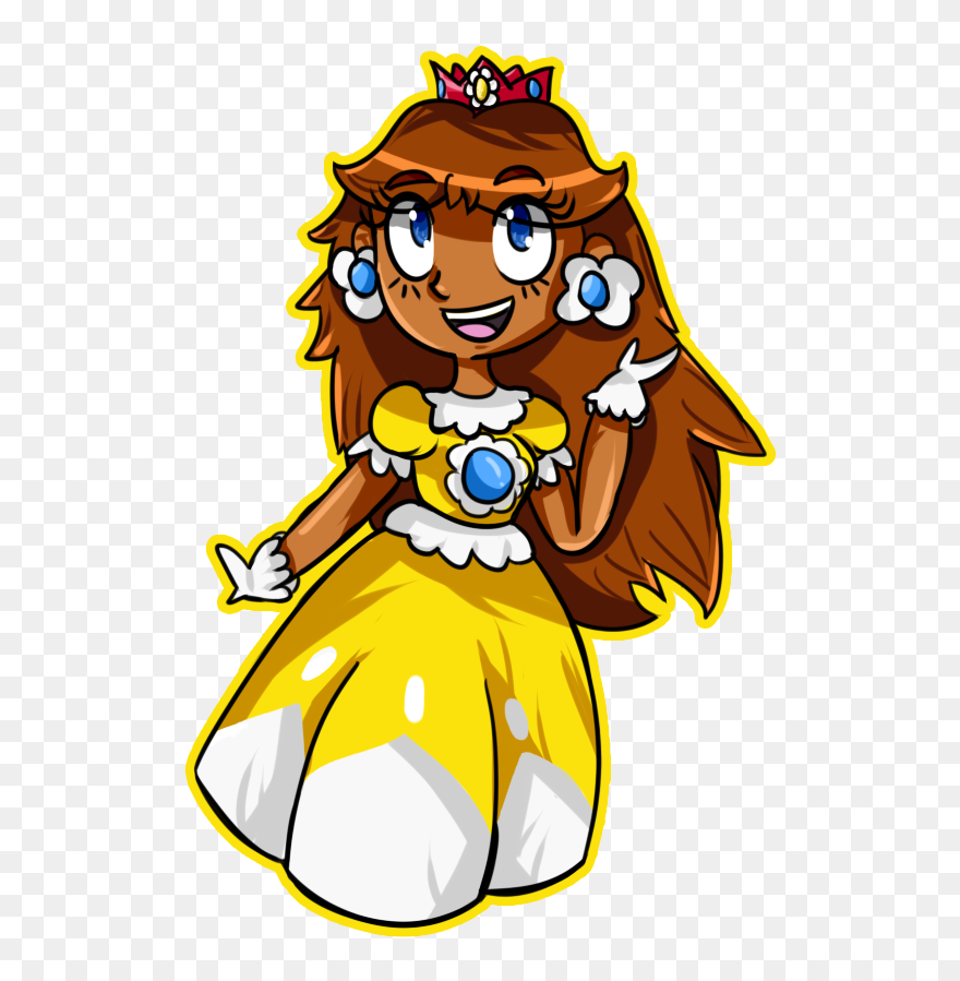 Princess Peach Clipart Dark Skin - Princess Daisy Dark Skin - Png Download