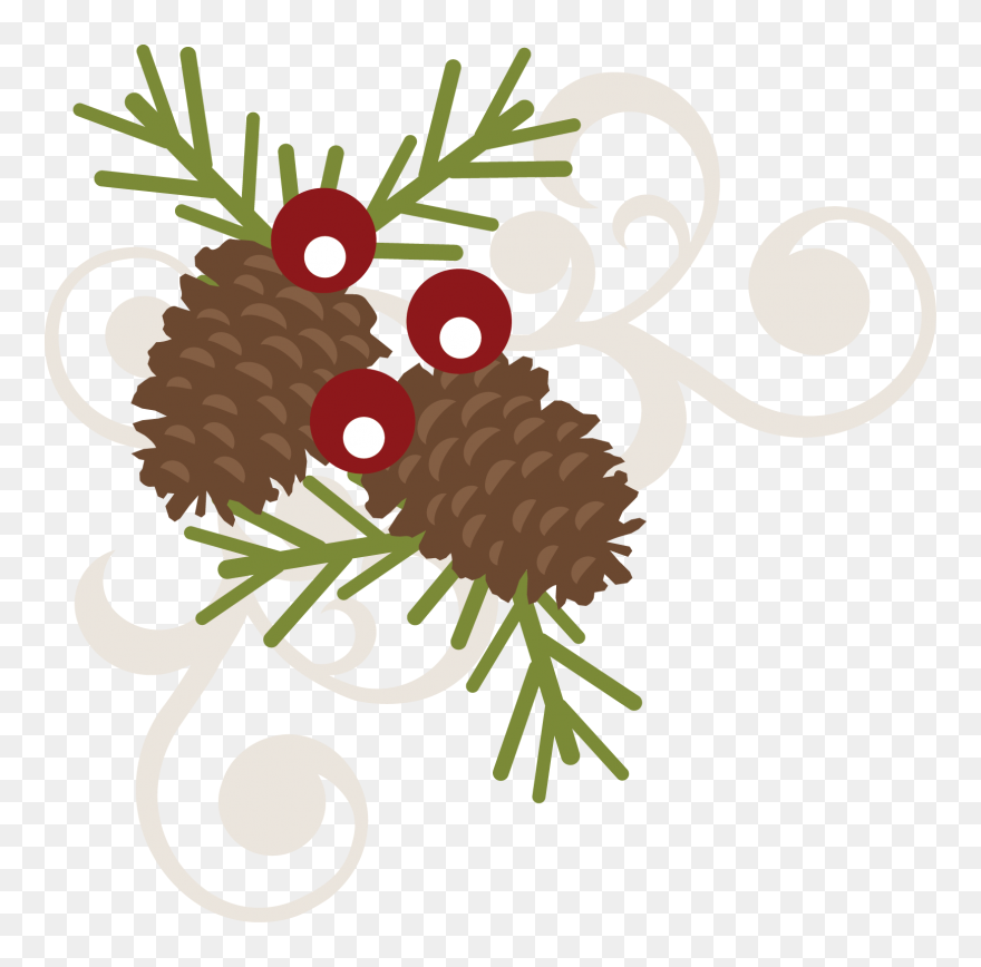Transparent Swirls Clipart - Christmas Clipart Pine Cones - Png Download