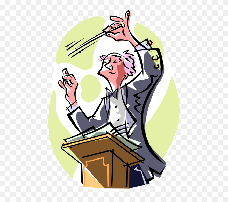 Vector Illustration Of Maestro Conductor Conducting - Дирижер Картинки Clipart