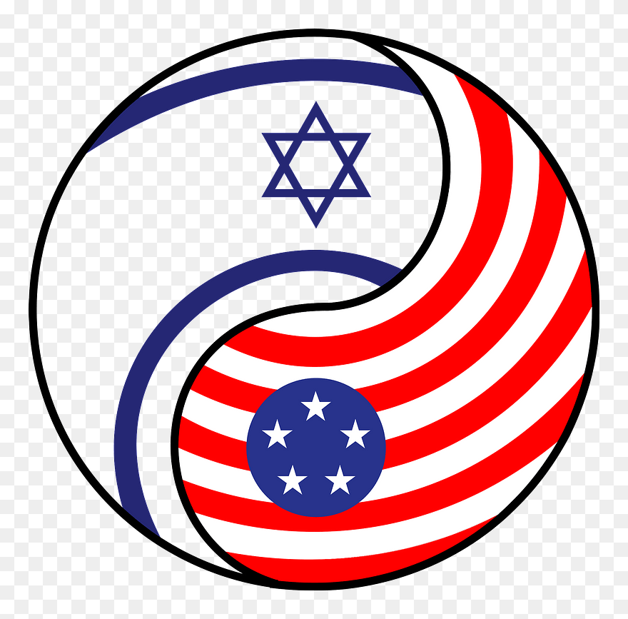 Yin-yang Israel And America Clipart - America And Israel Flag Png Transparent Png