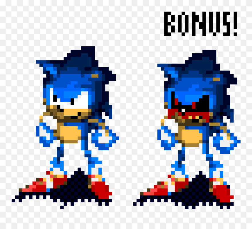 Transparent Bonus Clip Art - Pixel Sonic The Hedgehog - Png Download