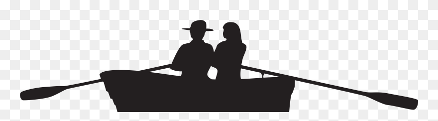 Silhouette Boat Royalty-free Clip Art - Couple On Boat Silhouette - Png Download