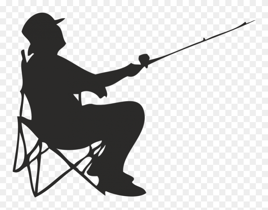 Fisherman Fishing Angling - Man Fishing Silhouette Clipart