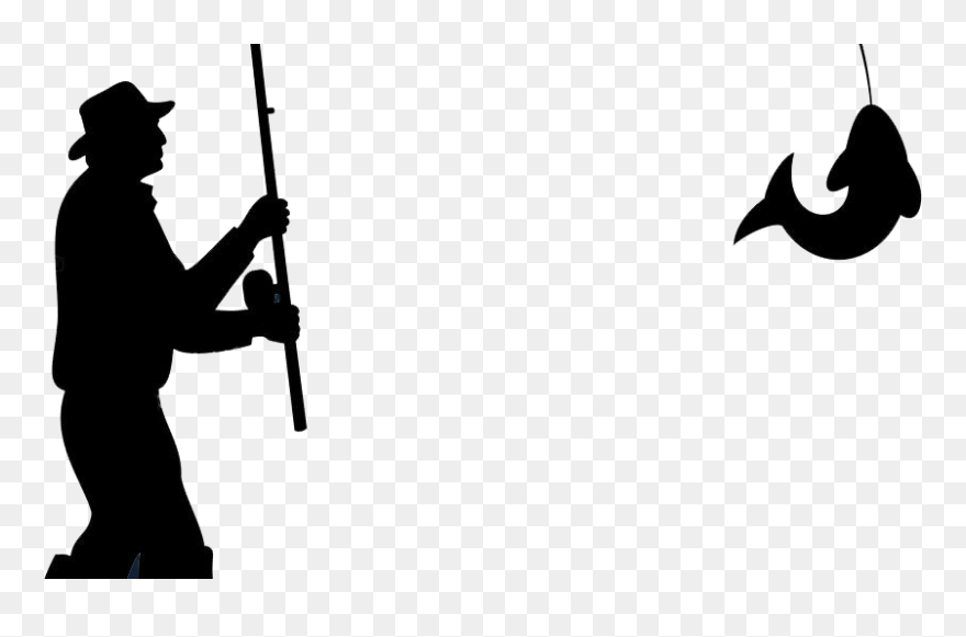 Fisherman Royalty-free Silhouette - Silhouette Fishing Clip Art - Png Download