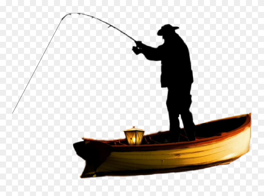 Missouri Sportsman - Old Man Fishing In Boat Clipart