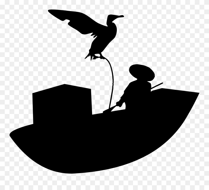 Fishing Boat Silhouette .png Clipart
