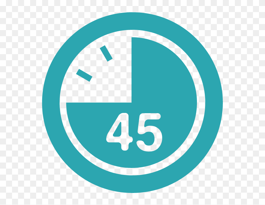Transparent Laundry Icon Png - Clock 45 Minutes Png Clipart
