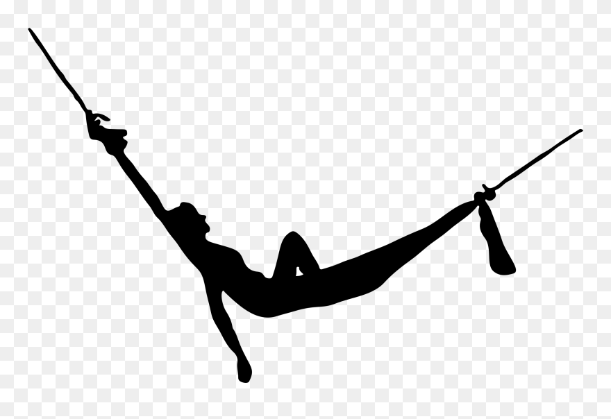 Person In Hammock Silhouette Clipart