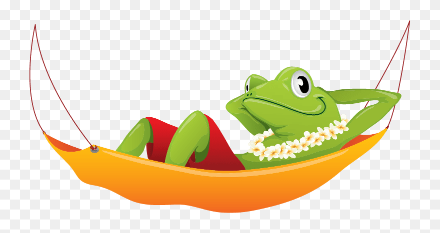 Frog In A Hammock - Frog In Hammock Clipart - Png Download