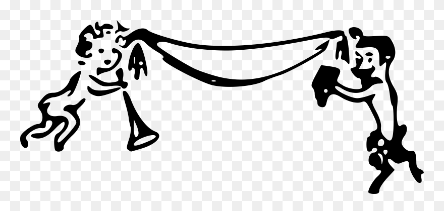 Hammock Clipart Svg - Angels Holding A Banner - Png Download