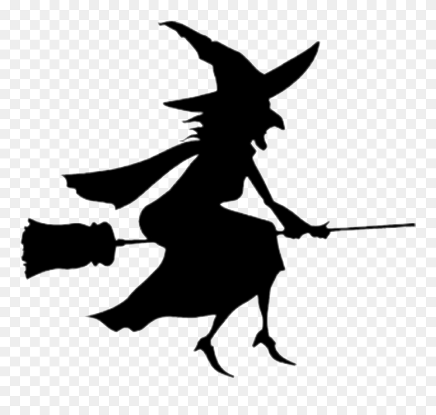 Witchcraft Witch Flying Image Silhouette Halloween - Witch Riding A Broomstick Clipart