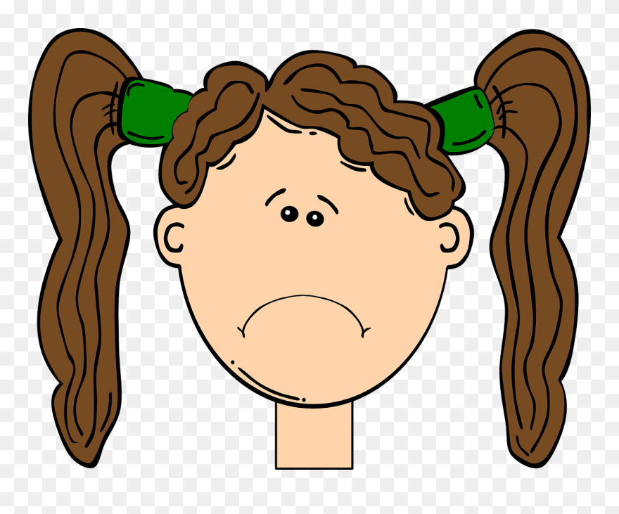 Transparent Happy And Sad Clipart - Girl Face Png Cartoon