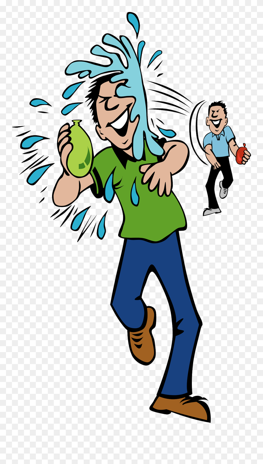 Water Balloon Fight Clipart - Png Download
