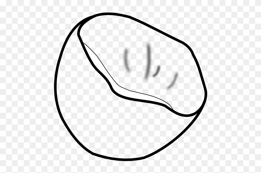 Black Clipart Coconut - Coconut Husk Clipart Black And White - Png Download