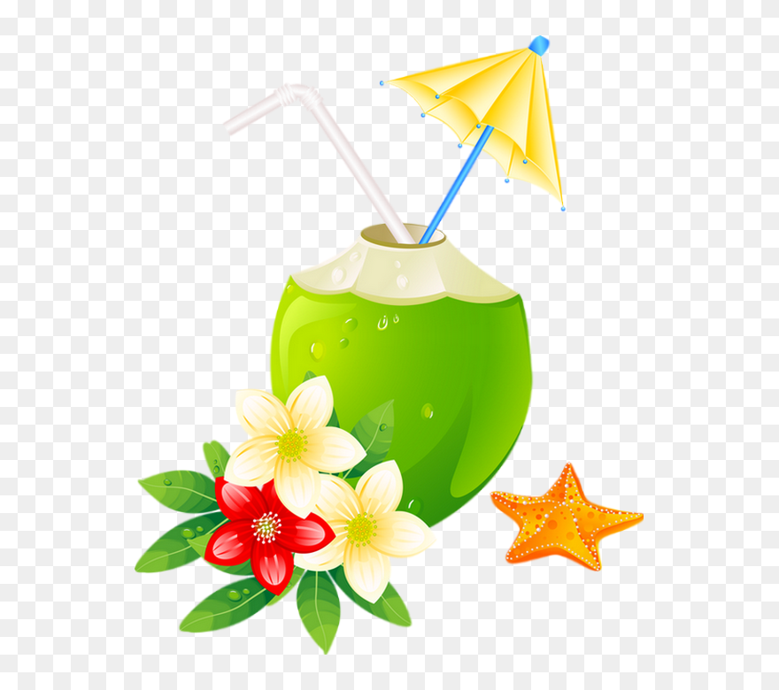 Tube Boisson, Cocktail Png, Noix De Coco - Summer Png Clip Art Transparent Png