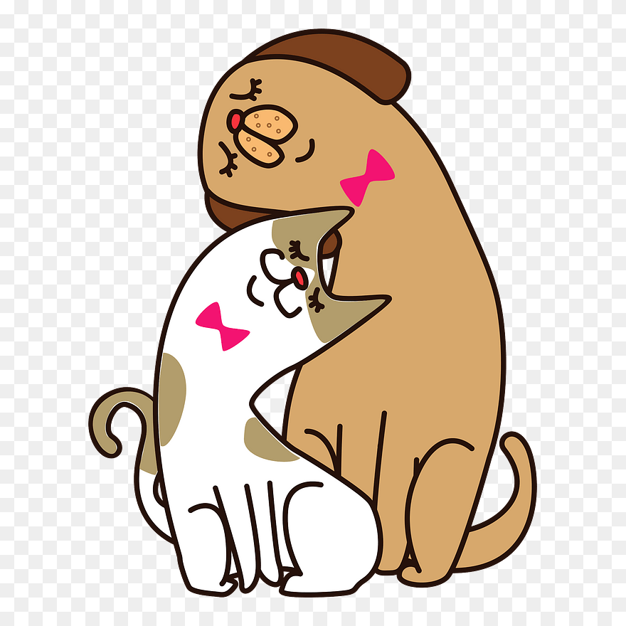Dog Cat Animal Clipart - 犬 と 猫 イラスト - Png Download