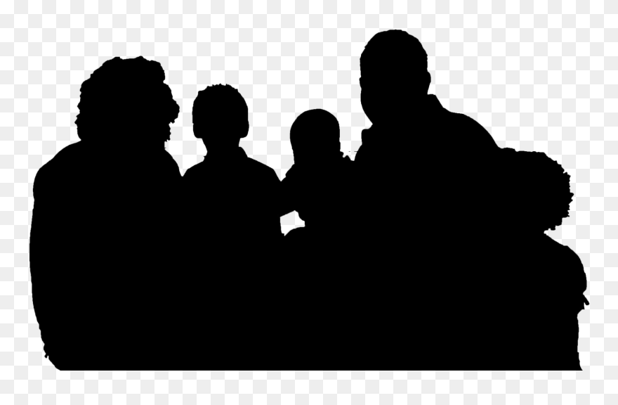 Silhouette Family - Family Silhouette Watching Tv Clipart