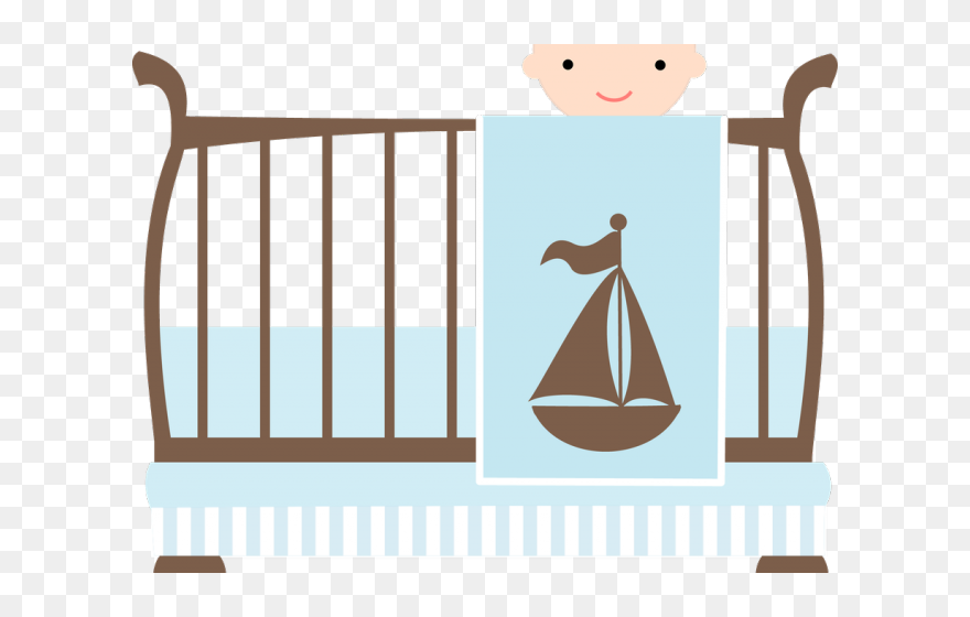 Baby Girl Clipart Crib - Baby Boy In Cradle Png Transparent Png