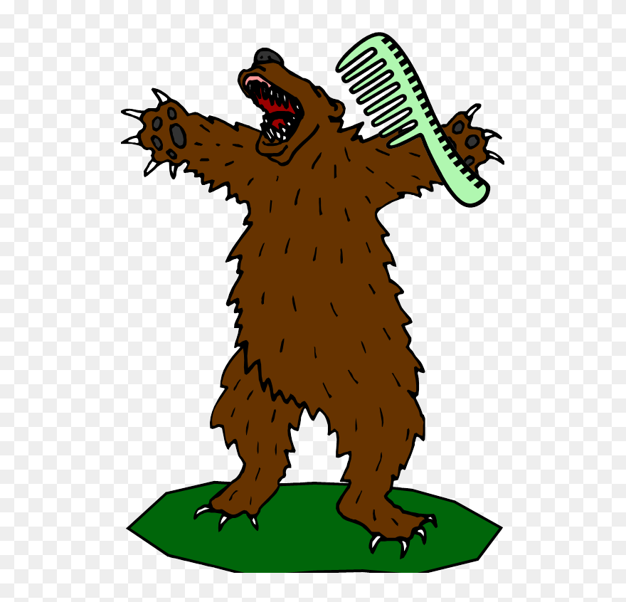 Bear Brushing His Hair Clipart
