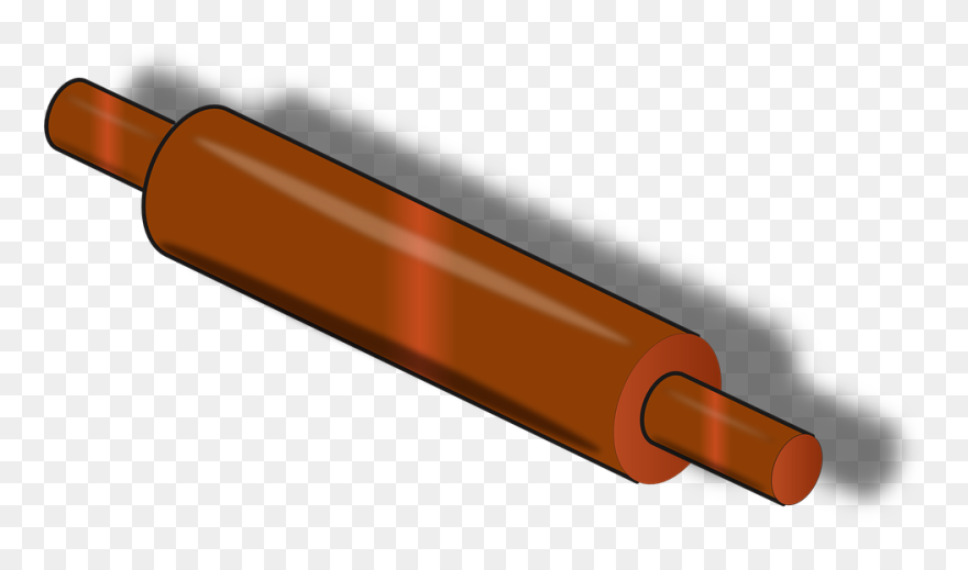 Rolling Pin Bake Wooden Equipment Kitchen - Clipart Of Rolling Pin - Png Download