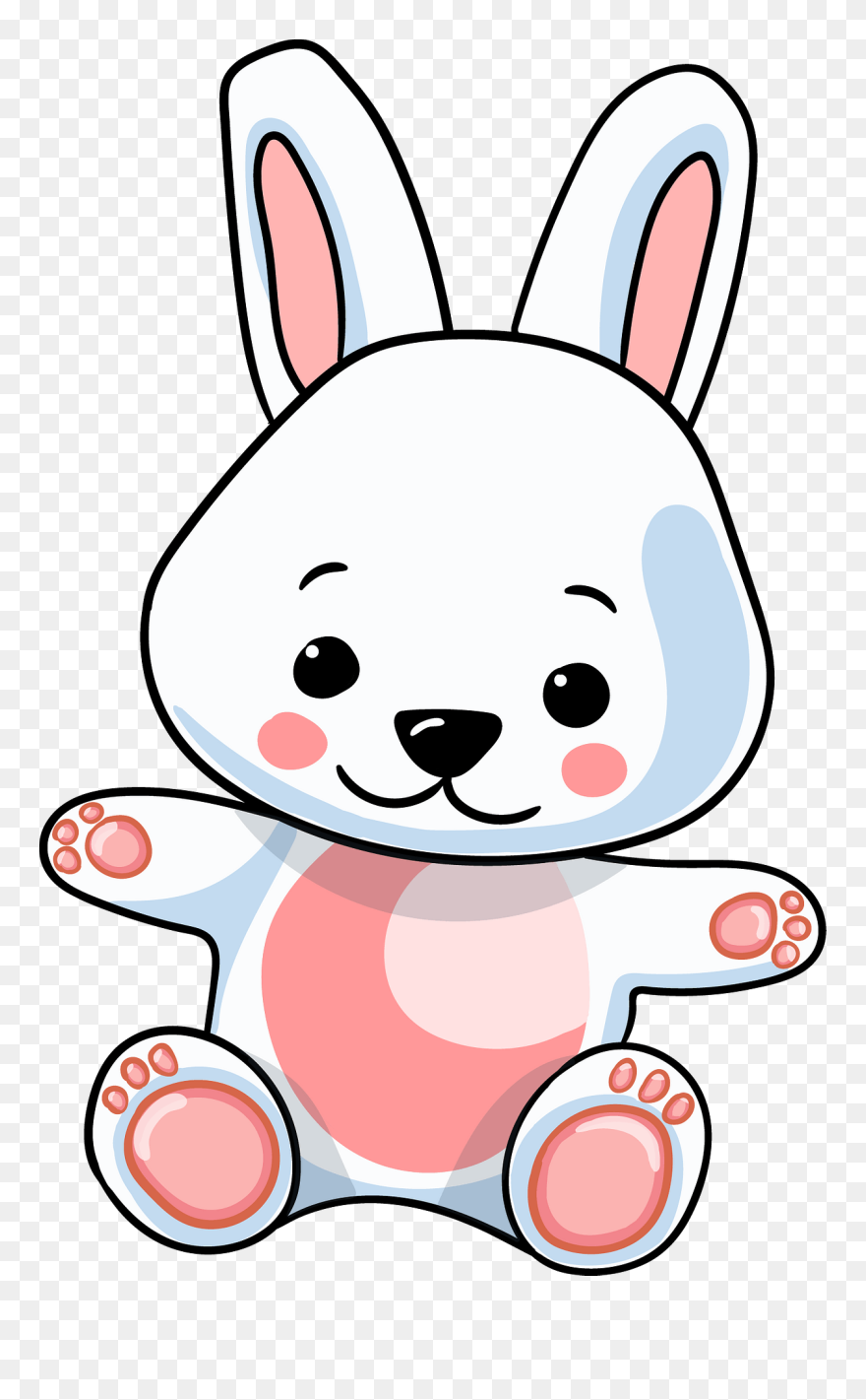 Cute Bunny Clipart - Cute Rabbit Clip Art - Png Download