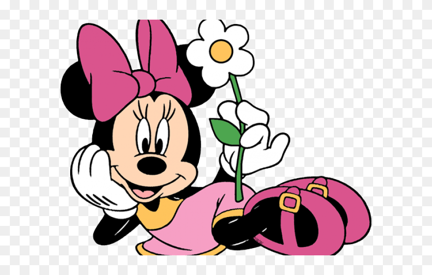 Minnie Mouse Flowers Clipart - Png Download