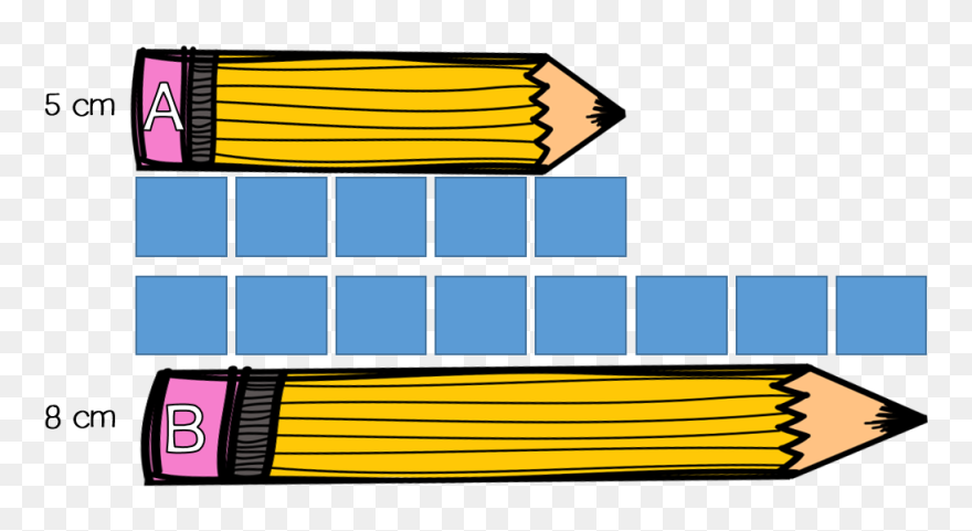Measuring A Pencil With Cubes Clipart