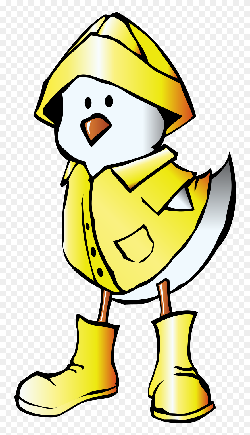 Cartoon Ducks In Raincoats Clipart