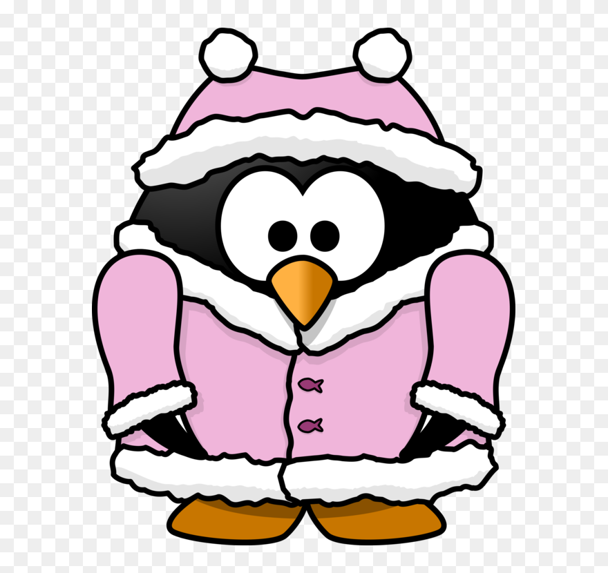 Pink,beak,artwork - Cold Penguin Clipart - Png Download