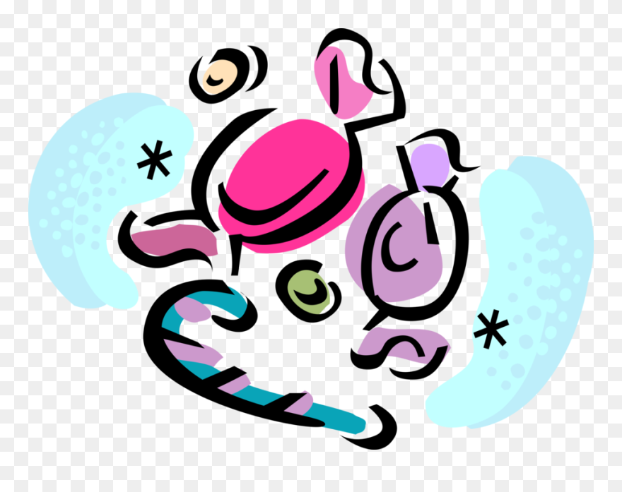 Vector Illustration Of Assorted Confectionery Candy - Vector Graphics Clipart