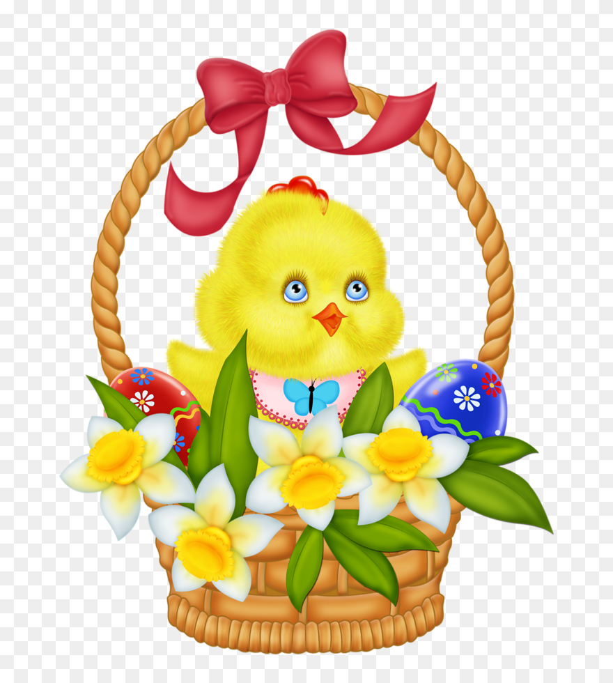 Transparent Easter Basket Png - Chicken In A Easter Basket Clipart
