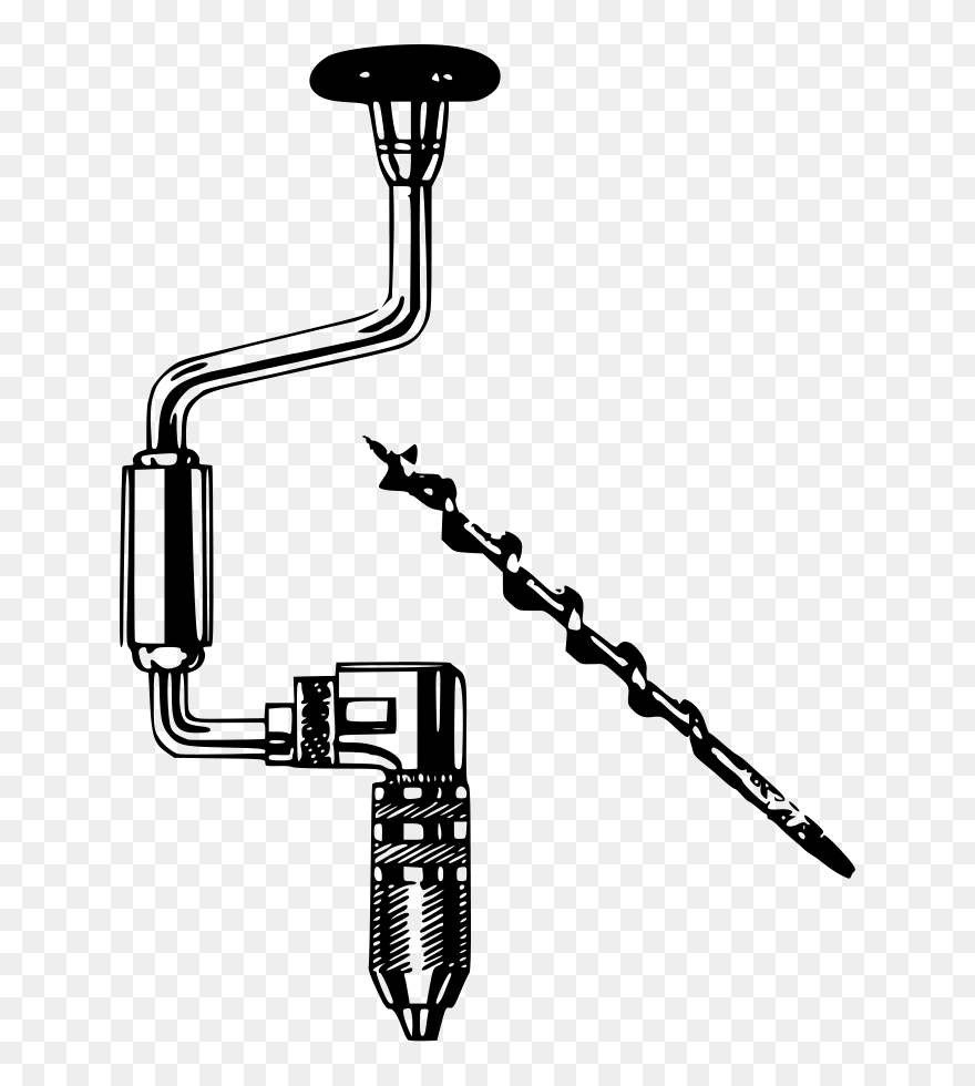 Drill Clipart Black And White - Hand Drill Clip Art - Png Download