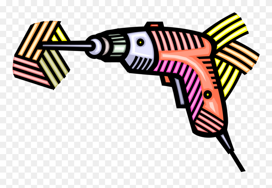 Vector Illustration Of Portable Electric Power Drill - Clip Art - Png Download