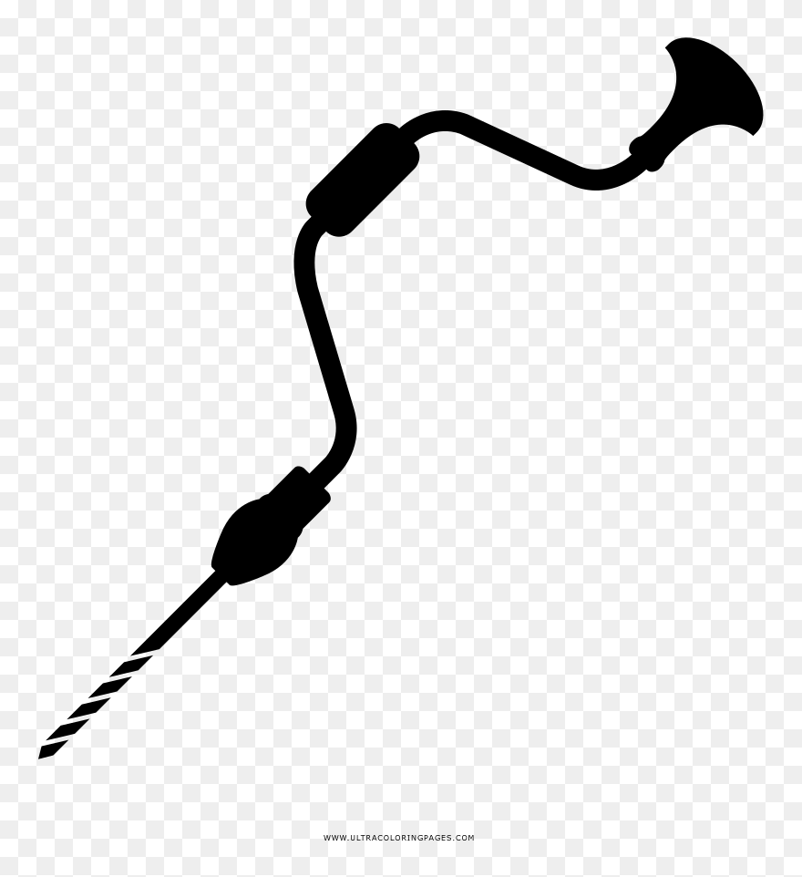 Hand Drill Coloring Page - Taladro De Mano Dibujo Clipart