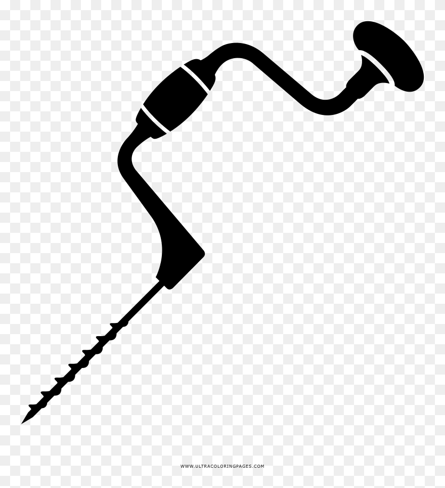 Hand Drill Coloring Page - Dibujo De Taladro Manual Clipart