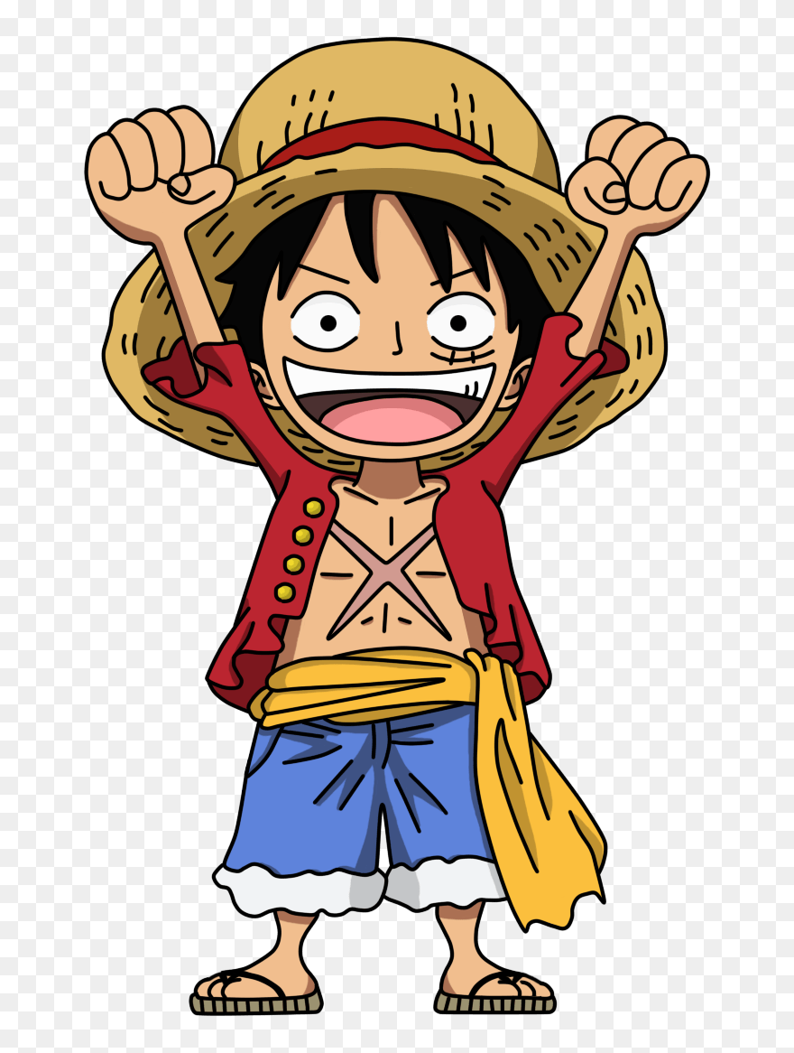 Straw Hat Luffy Clipart - One Piece Luffy Cartoon - Png Download