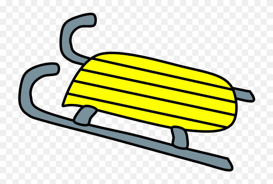 Sled, Yellow - Sled Clipart Black And White - Png Download