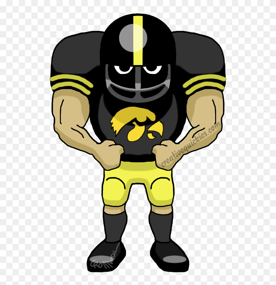 Iowa Hawkeye Mascot Clipart - Cartoon Packers Football Player - Png Download