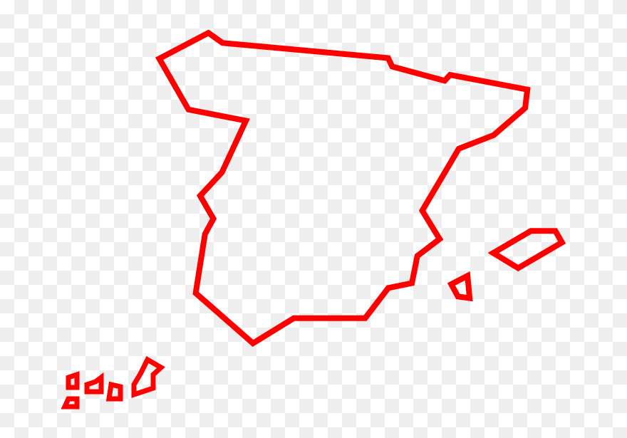 Spain Map Outline - Spain Red Map Clipart