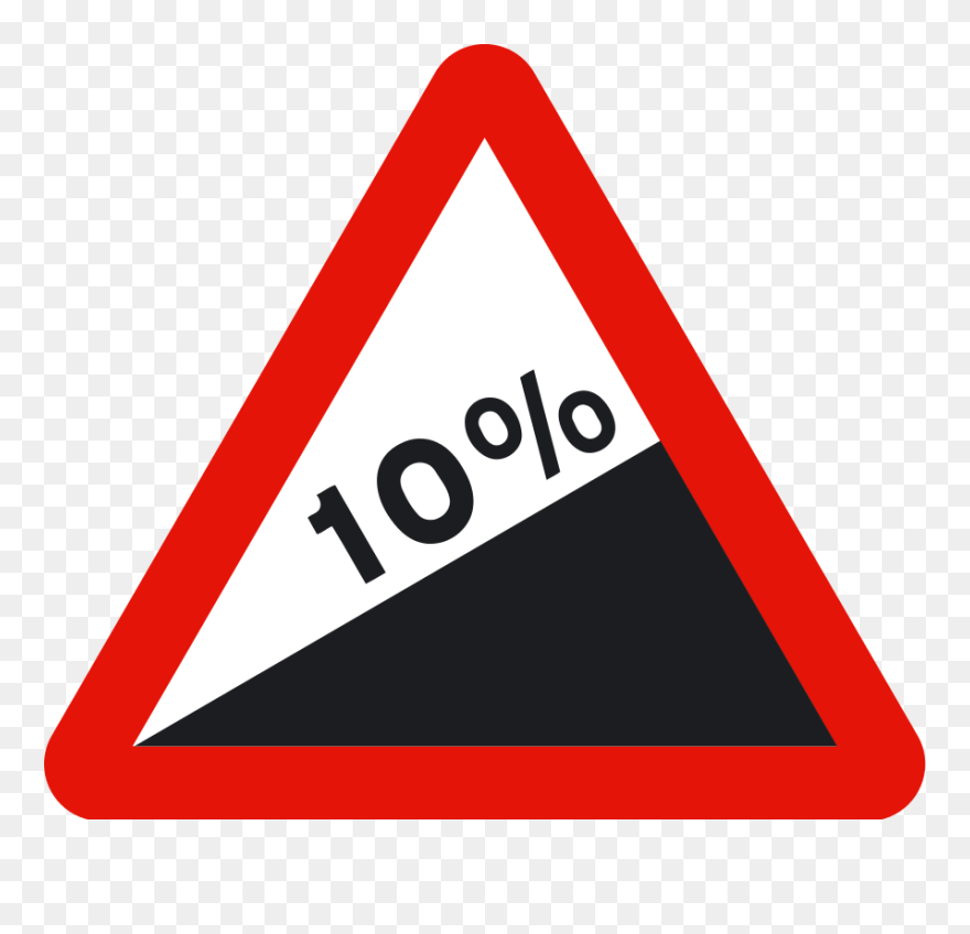 Spain Traffic Signal P16b - Steep Hill Upwards Sign Clipart