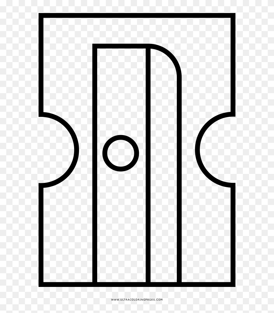 Pencil Sharpener Coloring Page - Line Art Clipart